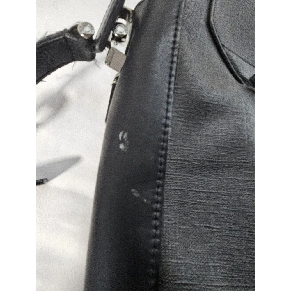 Tumi Briefcase Ashton Collins Zip Coated Canvas Textured Grey Laptop Case
